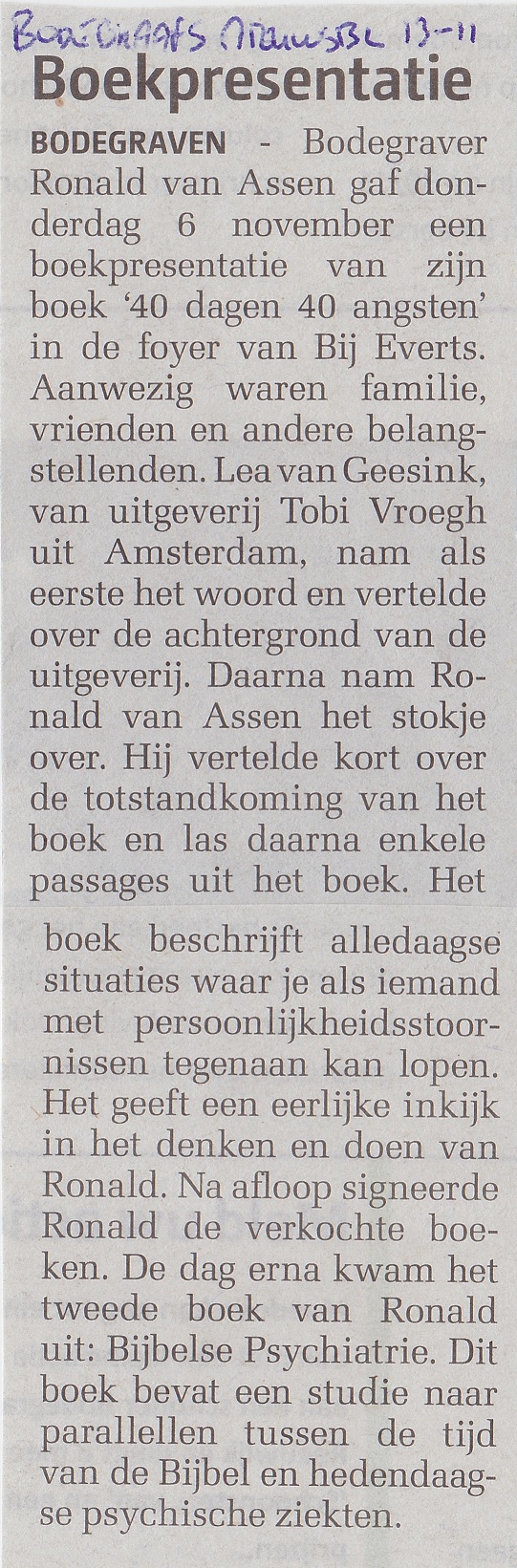 Bodegraafse Nieuwsblad 13-11-2014