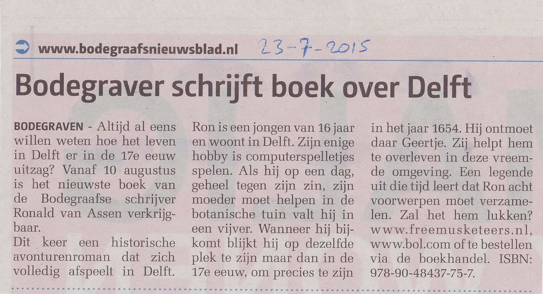 Bodegraafs Nieuwsblad 23-07-2015